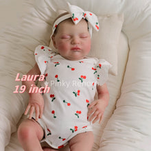 Загрузить изображение в средство просмотра галереи, 19-inch Cloth Body Doll Laura | Full Limbs, Hand-Painted Hair & Head | Red Cherry Onesie with Matching Headband