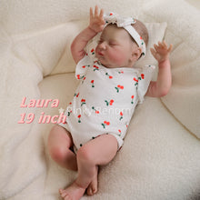 Загрузить изображение в средство просмотра галереи, 19-inch Cloth Body Doll Laura | Full Limbs, Hand-Painted Hair & Head | Red Cherry Onesie with Matching Headband