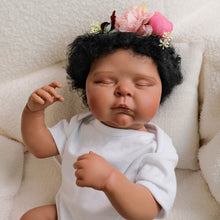 画像をギャラリービューアに読み込む, 20 inch Realistic Reborn Baby Dolls Peaches Black Skin High-end Painting African - American Playmate Toys For Children New Parents