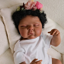 画像をギャラリービューアに読み込む, 20 inch Realistic Reborn Baby Dolls Peaches Black Skin High-end Painting African - American Playmate Toys For Children New Parents