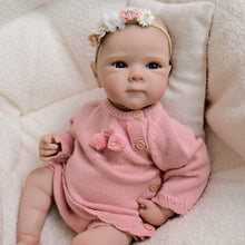 Carregar imagem no visualizador da galeria, 18 Inch Toys 2025 New Reborn Baby Dolls Bettie Hand drawing hair Hair Cloth Vinyl Body Blue Eyes Realistic Dolls Gifts For Age 3+