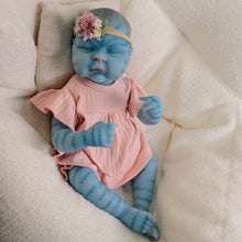 Load image into Gallery viewer, 20 Inch Hairless Reborn Baby Doll Peaches Avatar Themed HD 3D Skin Cotton Body Hyper-Realistic collector art Dolls