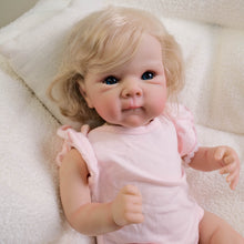 Cargar imagen en el visor de la galería, 18inch Blonde Flower Fairy Doll with Rooted Hair & Blue Eyes | Adorable Pink Onesie Outfit | Magical Collectible Gift