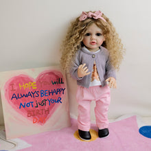 Load image into Gallery viewer, 22 inch reborn baby dolls brown dark skin blue eyes fashion style baybaydolls baby size dolls realistic full vinyl body toys for girl