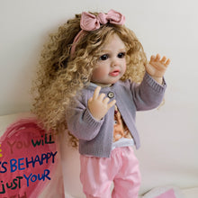 Load image into Gallery viewer, 22 inch reborn baby dolls brown dark skin blue eyes fashion style baybaydolls baby size dolls realistic full vinyl body toys for girl