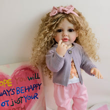 Load image into Gallery viewer, 22 inch reborn baby dolls brown dark skin blue eyes fashion style baybaydolls baby size dolls realistic full vinyl body toys for girl