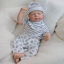 Load image into Gallery viewer, Pascale 48cm 18" Hybrid Cloth Body Doll Multi-Color Stripe Hat Set, Vinyl Limbs Unisex Art Doll for All Ages