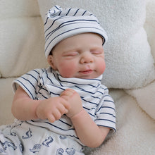 Load image into Gallery viewer, Pascale 48cm 18" Hybrid Cloth Body Doll Multi-Color Stripe Hat Set, Vinyl Limbs Unisex Art Doll for All Ages