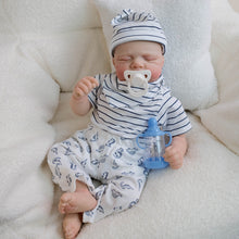 Load image into Gallery viewer, Pascale 48cm 18" Hybrid Cloth Body Doll Multi-Color Stripe Hat Set, Vinyl Limbs Unisex Art Doll for All Ages