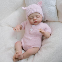 Carregar imagem no visualizador da galeria, 19 Inch Reborn Twin Baby Dolls Lily - Hand-Painted Heads, Powder Pink Knit Sets, Blue Eyes & Pacifiers