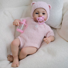 Carregar imagem no visualizador da galeria, 19 Inch Reborn Twin Baby Dolls Lily - Hand-Painted Heads, Powder Pink Knit Sets, Blue Eyes & Pacifiers