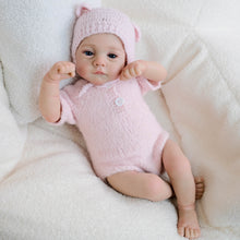 Carregar imagem no visualizador da galeria, 19 Inch Reborn Twin Baby Dolls Lily - Hand-Painted Heads, Powder Pink Knit Sets, Blue Eyes & Pacifiers