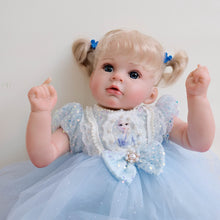Загрузить изображение в средство просмотра галереи, Light-Up 20 inch Arianna Fashion Reborn Baby Doll with Blonde Curly Hair, Blue Eyes, White Skin & Cloth Body