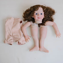 Load image into Gallery viewer, Hand-Rooted Curly Hair Reborn Doll Kit with Cloth Body | Realistic Vinyl Toddler DIY Assembly Set