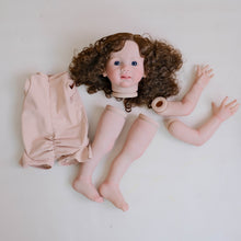 Load image into Gallery viewer, Hand-Rooted Curly Hair Reborn Doll Kit with Cloth Body | Realistic Vinyl Toddler DIY Assembly Set