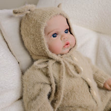 Load image into Gallery viewer, Pickle Twins 19" Reborn Doll Brothers Set One Awake in Bear Hoodie, One Sleeping in Lamb Onesie Hand-Painted Collectible Dolls