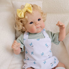 Carregar imagem no visualizador da galeria, Bettie 18inch Full Vinyl Reborn Baby Doll with Rooted Hair & Blue Eyes Realistic Babydolls Open Eyes | Pink Dress
