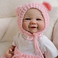 Load image into Gallery viewer, 19-Inch Hand-Painted Baby Doll Vivienne with Blue Eyes - Soft Body Doll Dressed in White Tee and Pink Knit Pants