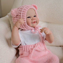 Load image into Gallery viewer, 19-Inch Hand-Painted Baby Doll Vivienne with Blue Eyes - Soft Body Doll Dressed in White Tee and Pink Knit Pants