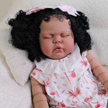 Load image into Gallery viewer, Pinky Reborn 19 inch Reborn Baby Doll American-Africa Newborn Sleepping Dolls with Rooted Black Hair Realistic Face Plush Body Collectible Doll Gifts For Kids