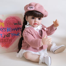 Load image into Gallery viewer, 23 Inch Lovely Adorable Newborn Baby Dolls Girl Lifelike Full Body Silicone Cuddly Baby Doll Toddler Reborn Baby Dolls Gift