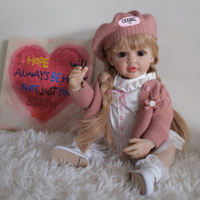 Load image into Gallery viewer, 22 Inch Realistic Beautiful Lovely Reborn Baby Dolls Girl Lifelike Newborn Silicone Doll Full Body Girl Birthday Gift for Kids