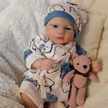 Load image into Gallery viewer, 17 inch Adorable Lifelike Reborn Baby Dolls Elijah Soft Silicone Realistic Newborn Baby Doll Xmas Birthday Gift