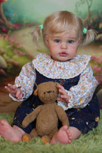 Load image into Gallery viewer, Reborn Baby Dolls Blue Eyes 24 Inch Baby Toddler Girl Bebe Doll Realistic Looking Reborn Baby Doll Vinyl Soft Silicone Babies With Blonde Hair Toys doll kid gift hyper realistic reborns