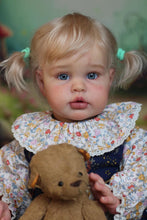 Load image into Gallery viewer, Reborn Baby Dolls Blue Eyes 24 Inch Baby Toddler Girl Bebe Doll Realistic Looking Reborn Baby Doll Vinyl Soft Silicone Babies With Blonde Hair Toys doll kid gift hyper realistic reborns