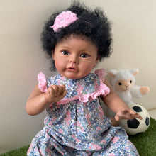 Load image into Gallery viewer, 24 Inch Adorable Realistic Reborn Toddler Doll Black African American Baby Dolls Cuddly Lifelike Newborn Baby Doll Girls Suesue