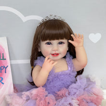 Carregar imagem no visualizador da galeria, 22 Inch Lovely Newborn Baby Dolls Cuddly Toddler Reborn Baby Dolls Girl Full Silicone Body Baby Dolls Girl