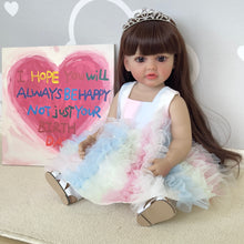 Load image into Gallery viewer, 22 Inch Graceful Reborn Baby Dolls Girl Full Silicone Body Adorable Cuddly Toddler Baby Dolls Lifelike Newborn Baby Dolls