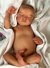 Load image into Gallery viewer, 19 inch Lovely Sleeping Lifelike Reborn Baby Dolls Levi Realistic Newborn Baby Doll Cuddly Silicone Vinyl Baby Dolls Girl Gift for Kids