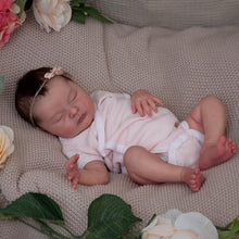 Cargar imagen en el visor de la galería, 19 Inch Lovely Reborn Dolls Girl Sleeping Cute Smiling Silicone Reborn Baby Doll Preemie Lifelike Reborn Baby Doll