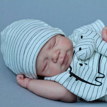 Load image into Gallery viewer, Pascale 48cm 18" Hybrid Cloth Body Doll Multi-Color Stripe Hat Set, Vinyl Limbs Unisex Art Doll for All Ages