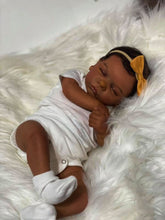 Загрузить изображение в средство просмотра галереи, 19inch Sleeping Reborn Baby Doll Realistic Newborn Baby Doll Dark Brown African American Reborn Baby Girl
