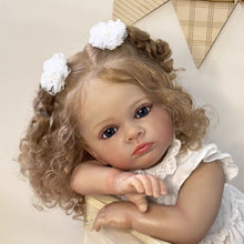 Laden Sie das Bild in den Galerie-Viewer, 23 Zoll schöne wiedergeborene Kleinkinder, kuschelige realistische neugeborene Babypuppe, entzückende lebensechte wiedergeborene Babypuppen, Geburtstagsgeschenk für Kinder