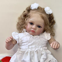 Laden Sie das Bild in den Galerie-Viewer, 23 Zoll schöne wiedergeborene Kleinkinder, kuschelige realistische neugeborene Babypuppe, entzückende lebensechte wiedergeborene Babypuppen, Geburtstagsgeschenk für Kinder