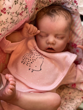 Carregar imagem no visualizador da galeria, 18 Inch Cuddly Realistic Newborn Baby Dolls Soft Silicone Real Life Sleeping Adorable Reborn Baby Doll Girl Gift Set for Kids Age 3+