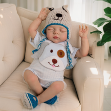 Carica l'immagine nel visualizzatore di Gallery, Irys 19 Inch Lifelike Sleeping Reborn Baby Dolls Hand-draw Hair Closed Eyes Lullaby Mirage™ Ultra-Realistic Toys Cuddle Buddy Collectible Figurine