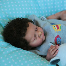 Загрузить изображение в средство просмотра галереи, Realistic Reborn Baby Dolls Black, 18 Inches Baby Soft Body & Curls, Lifelike Newborn Baby Doll, Biracial African American Real Life Baby Doll Best Gift for Kids