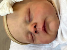 Загрузить изображение в средство просмотра галереи, 19" Erica Cloth-Body Reborn Baby - Hand-Painted Hair, Sleeping Eyes & White Romper Set