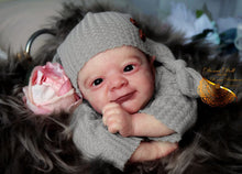Carica l'immagine nel visualizzatore di Gallery, 18" Poseable Woodland Elf Reborn Baby Flynn - Hand-Painted Hair & Hooded Jumpsuit, Blue Eyes, Full Limbs Fabric Body