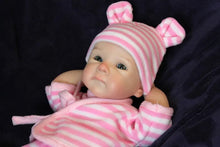 Load image into Gallery viewer, 12 Inch & 16 Inch Full Silicone Reborn Baby Doll Lifelike Realistic Newborn Silicone Infant Doll Washable Full Body Silicone Doll with Pink Bunny Stripe Outfit Pretend Play Collectible Gift Toy for Girls Kids