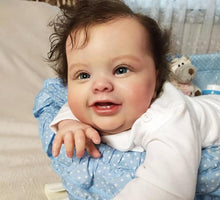 Laden Sie das Bild in den Galerie-Viewer, Reborn-Babypuppe für Kleinkinder, Neugeborene, Mädchen, sichtbare Adern, 61 cm beschwerter Stoffkörper oder 50 cm Ganzkörper-Silikon, zwei Optionen