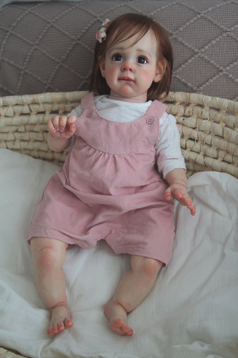 Reborn Toddler Girl Silicone Baby Doll Maggie 24 Inch Newborn