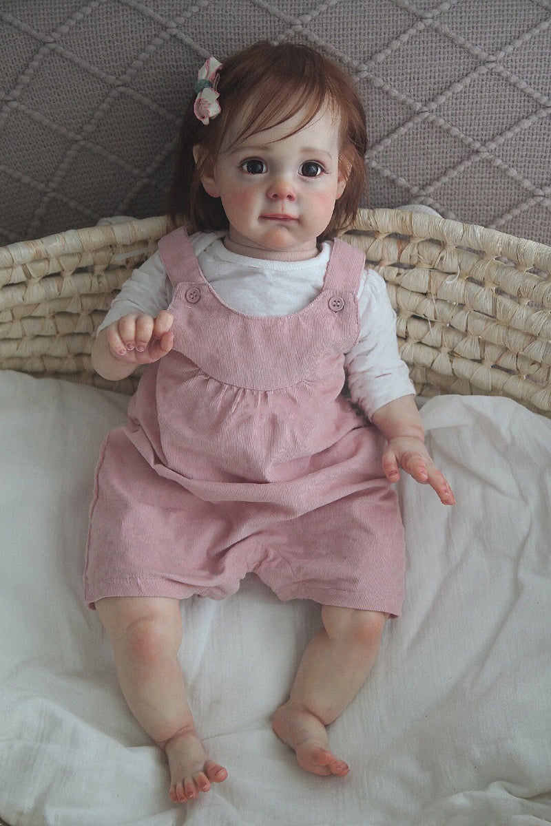 Reborn Toddler Girl Silicone Baby Doll Maggie 24 Inch Newborn