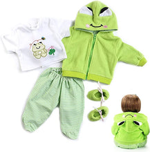 画像をギャラリービューアに読み込む, Reborn Baby Doll Clothes 22 Inches Green Frog Outfit 4 Pieces Sets Accessories Fit 20-22" Newborn Dolls Clothes