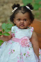 Load image into Gallery viewer, 28 Inch 70cm Toddler Girl Reborn Doll Soft Silicone Reborn Baby Doll Newborn Cuddly Black African American Baby Doll