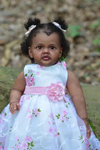 Load image into Gallery viewer, 28 Inch 70cm Toddler Girl Reborn Doll Soft Silicone Reborn Baby Doll Newborn Cuddly Black African American Baby Doll